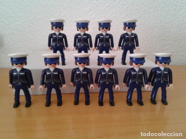 Playmobil: COMPLETO LOTE 10 PLAYMOBIL MUJERES POLICIA UNIFORME AZUL TODOS IGUALES R10742