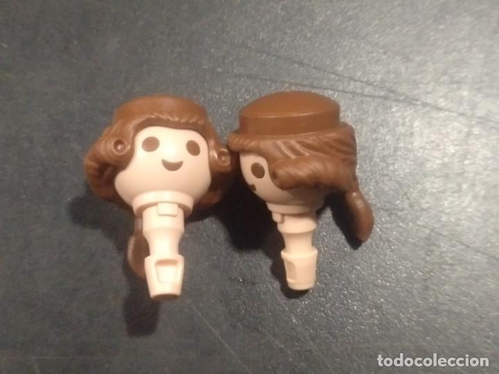 Playmobil: PLAYMOBIL PAREJA CABEZAS CON PELO MARRON Y COLETA - 15/10/20 PIEZAS