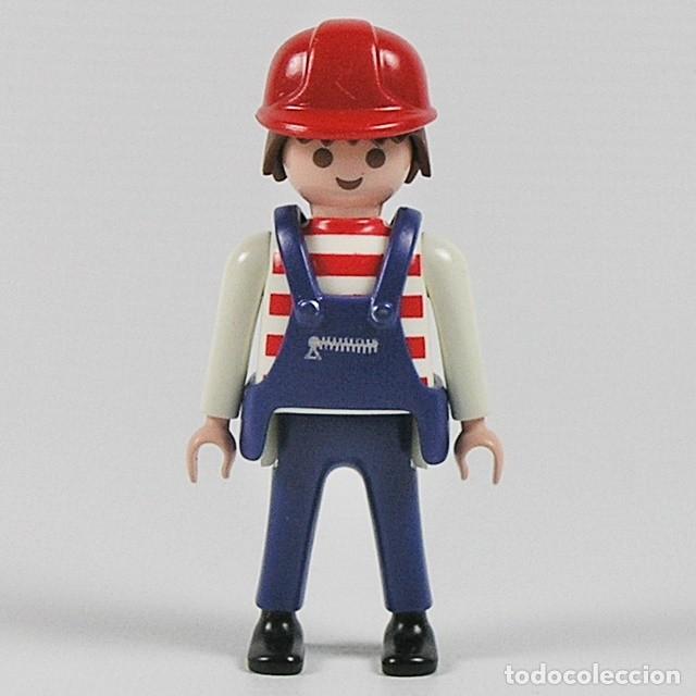 Playmobil: PLAYMOBIL CONSTRUCCION OBRERO OPERARIO OBRA PETO CASCO ROJO 3003