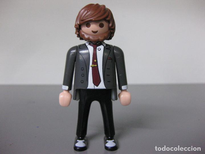 Playmobil: playmobil figura chico con corbata boda ceremonia traje con barba marron H10