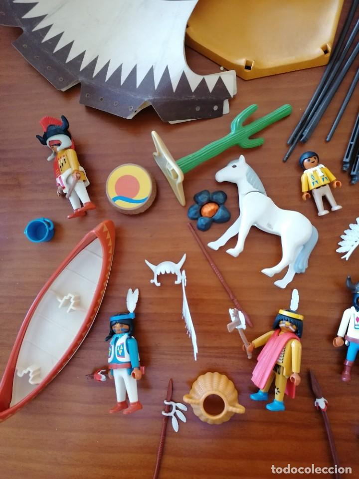Playmobil: PLAYMOBIL INDIOS POBLADO LOTE - Foto 2