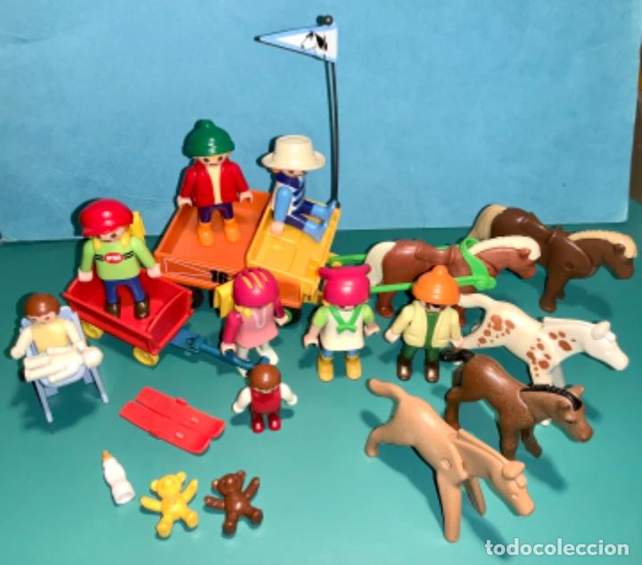 Playmobil: LOTE PLAYMOBIL (GEOBRA) 6 MU&Ntilde;ECOS, 5 CABALLOS TAMA&Ntilde;O M&Aacute;S PEQUE&Ntilde;O,Y ACCESOR&Iacute;OS