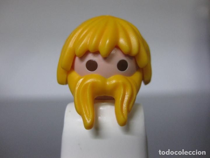 Playmobil: playmobil cabeza con pelo y barba pirata vikingo, las 3 cosas- hea1