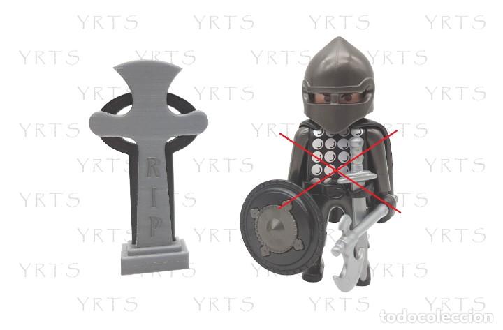 YRTS Custom Lápida Gótica Medieval Escala Playmobil Figura NO INCLUIDA ¡New! 
