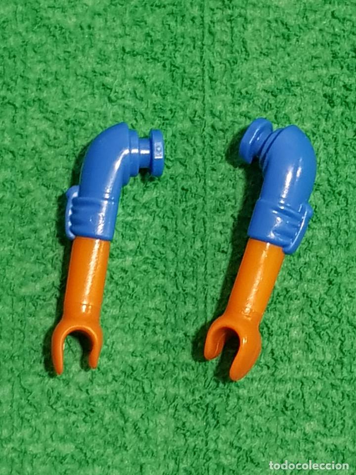 Playmobil: playmobil par de brazos azules arremangados mestizo policia soldados medieval oeste vikingos romanos