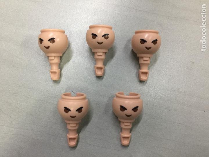 Playmobil: playmobil lote 5 cabezas ce&ntilde;o fruncido recambio