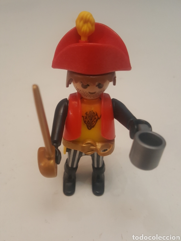 Playmobil: Figura Playmobil hombre pirata con espada gorro de plumas y jarra