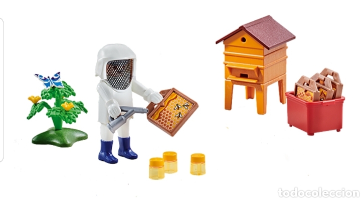 PLAYMOBIL Beekeeper With Hive Figure Set - Miniature Beekeeping Toy