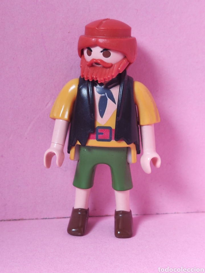 Playmobil: Playmobil. FIGURA-PIRATA-N&Aacute;UFRAGO-PELO LARGO. BARBA ROJA