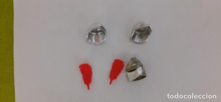 Playmobil: 3 CASCOS PLATEADOS 1 &ordf; EPOCA VINTAGE GUERREROS CABALLEROS MEDIEVALES PLAYMOBIL