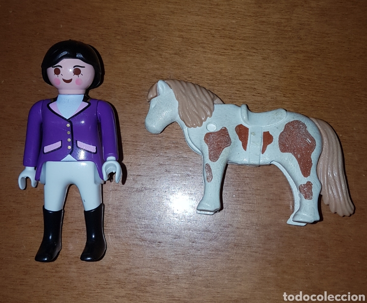 Playmobil: Lote playmobil caballo antiguo pony y chica jinete amazona