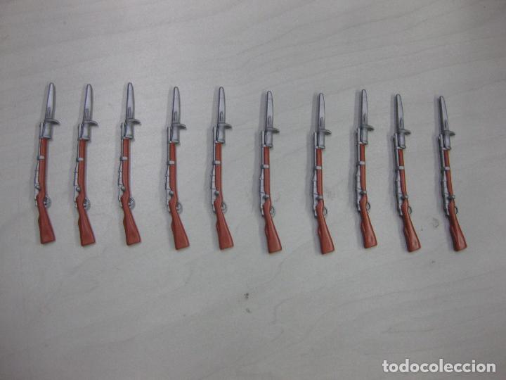 Playmobil: PLAYMOBIL lote 10 rifles fusil con bayoneta ingles arma