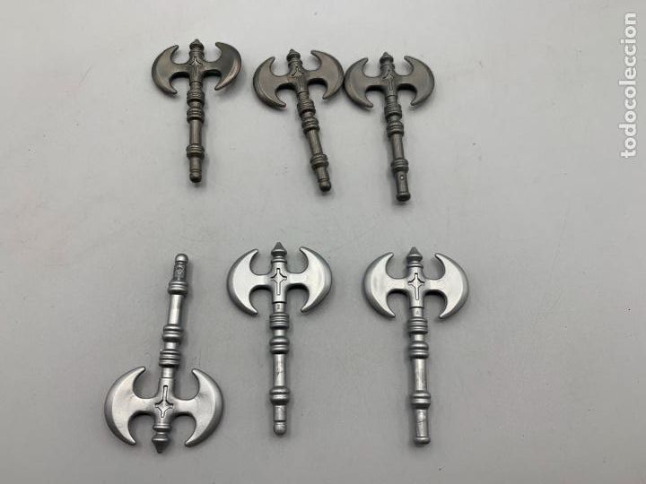 Playmobil: Playmobil lote hachas doble medievales vikingo mango corto