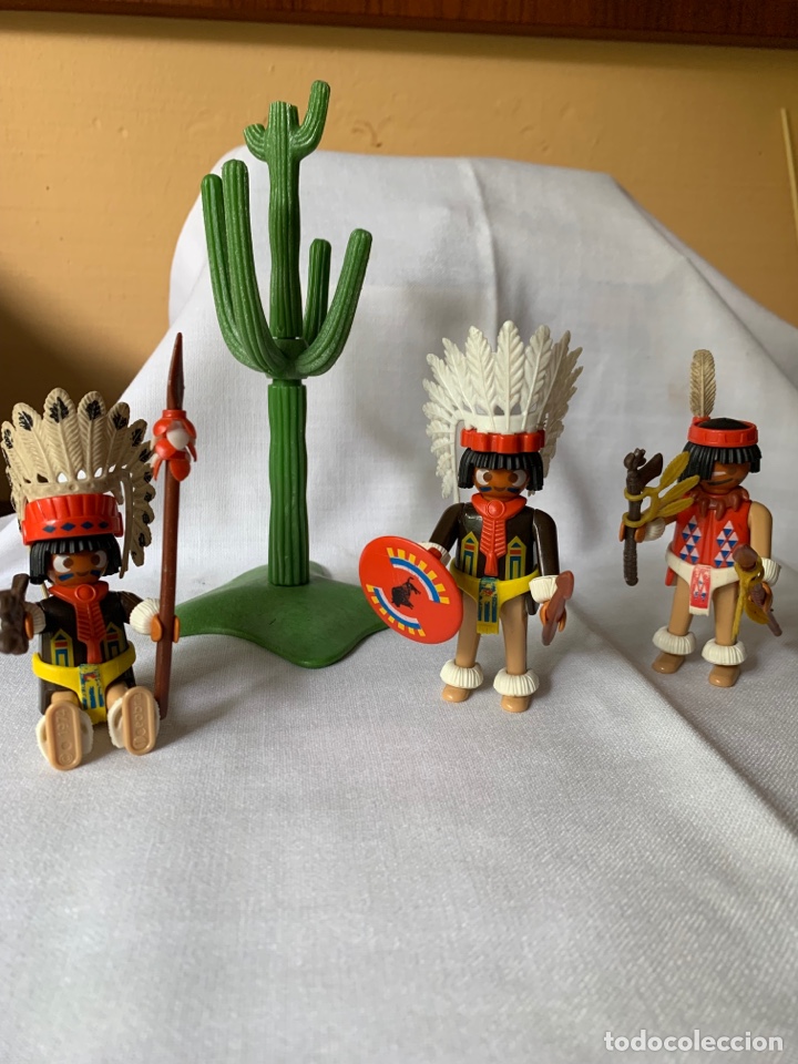 Playmobil: LOTE 3 INDIOS CON COMPLEMENTOS PLAYMOBIL GEOBRA 1974 - Foto 2