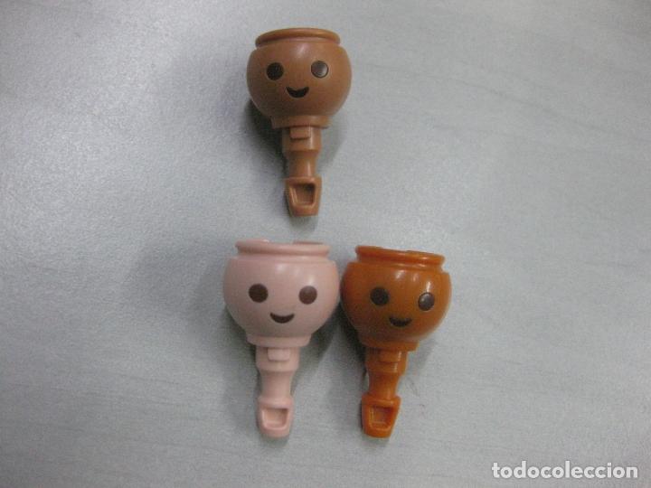 Playmobil: PLAYMOBIL CABEZA RECAMBIO TONO OSCURO -SOLO SE VENDE LA CABEZA DE ARRIBA, LAS OTRAS SON COMPARATIVAS