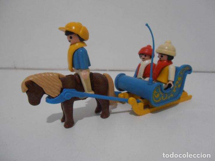 Playmobil: PLAYMOBIL, TRINEO AZUL NIÑOS PONY REF 3391, AÑOS 80 - Foto 1 - 311590118