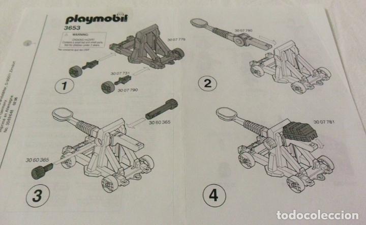 Playmobil: PLAYMOBIL INSTRUCIONES ORIGINALES DE MONTAJE DESPIECE - CATAPULTA 3653