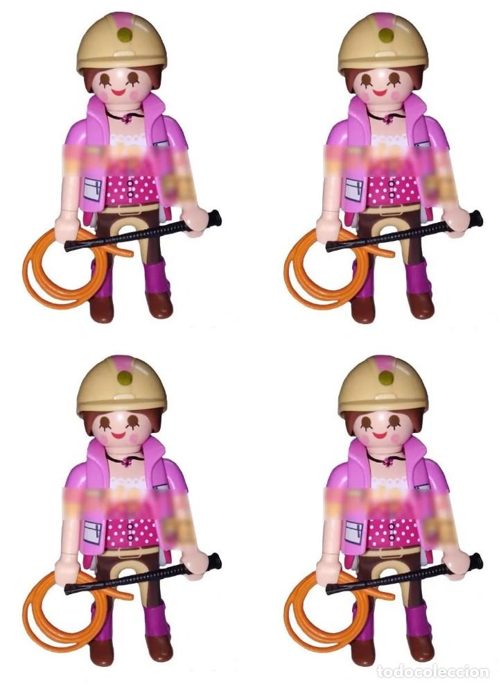 Playmobil: PLAYMOBIL LOTE 4 FIGURAS DE MUJER JINETE / AMAZONA (9444 SERIES 14). MONTADAS,SUELTAS EN BOLSITA.