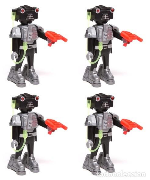Playmobil: PLAYMOBIL LOTE 4 FIGURAS DE ROBOT NEGRO (6840 SERIES 10). MONTADAS, SUELTAS EN BOLSITA.