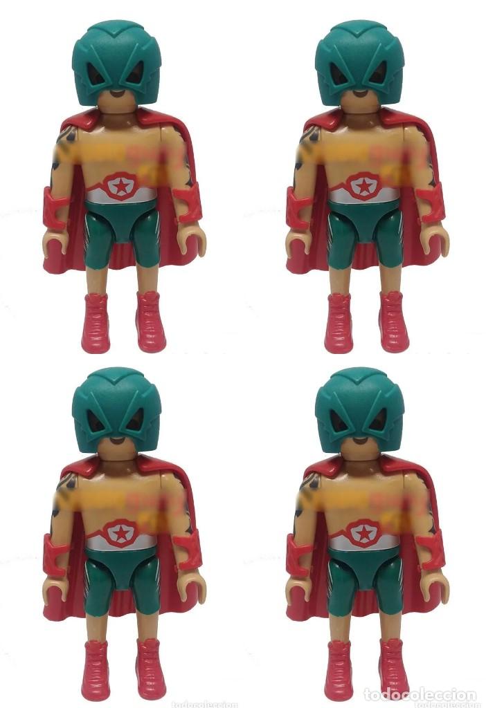 Playmobil: PLAYMOBIL LOTE 4 FIGURAS DE LUCHADOR (9443 SERIES 14). MONTADAS, SUELTAS EN BOLSITA.