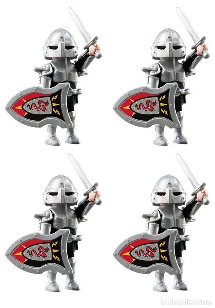 Playmobil: PLAYMOBIL LOTE 4 FIGURAS GUERRERO MEDIEVAL CON ESCUDO (5157 SERIES 2).MONTADAS, SUELTAS EN BOLSITA.