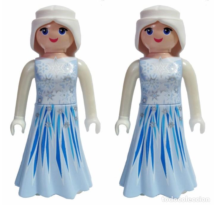 Playmobil: LOTE DE 2 Playmobil Figura de Hada de Invierno (Estilo Elsa de Frozen).SUELTAS,EN BOLSITAS!.USADAS!.