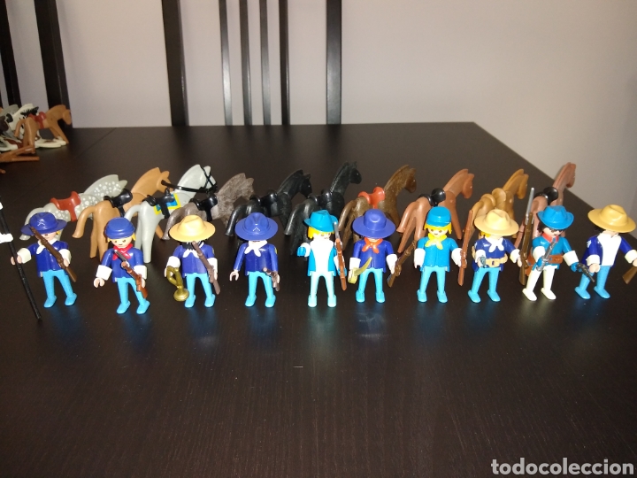 Playmobil: Playmobil conjunto 10 soldados mercenarios de la uni&oacute;n variado secesi&oacute;n con sus caballos