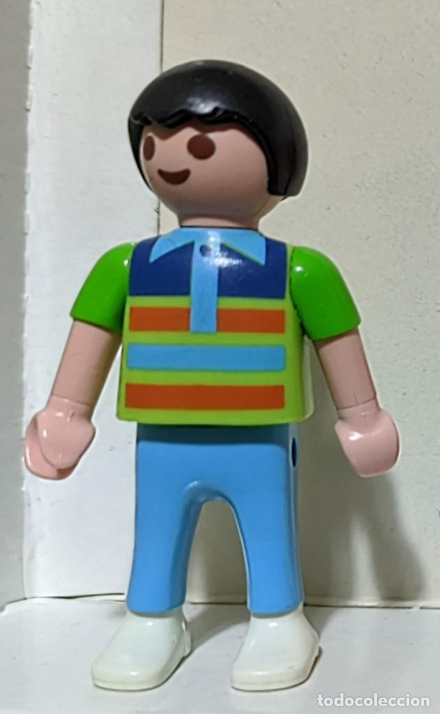 Playmobil: PLAYMOBIL NI&Ntilde;O MORENO CAMISETA RAYAS REF. 4134, 5106, 5644, 9871