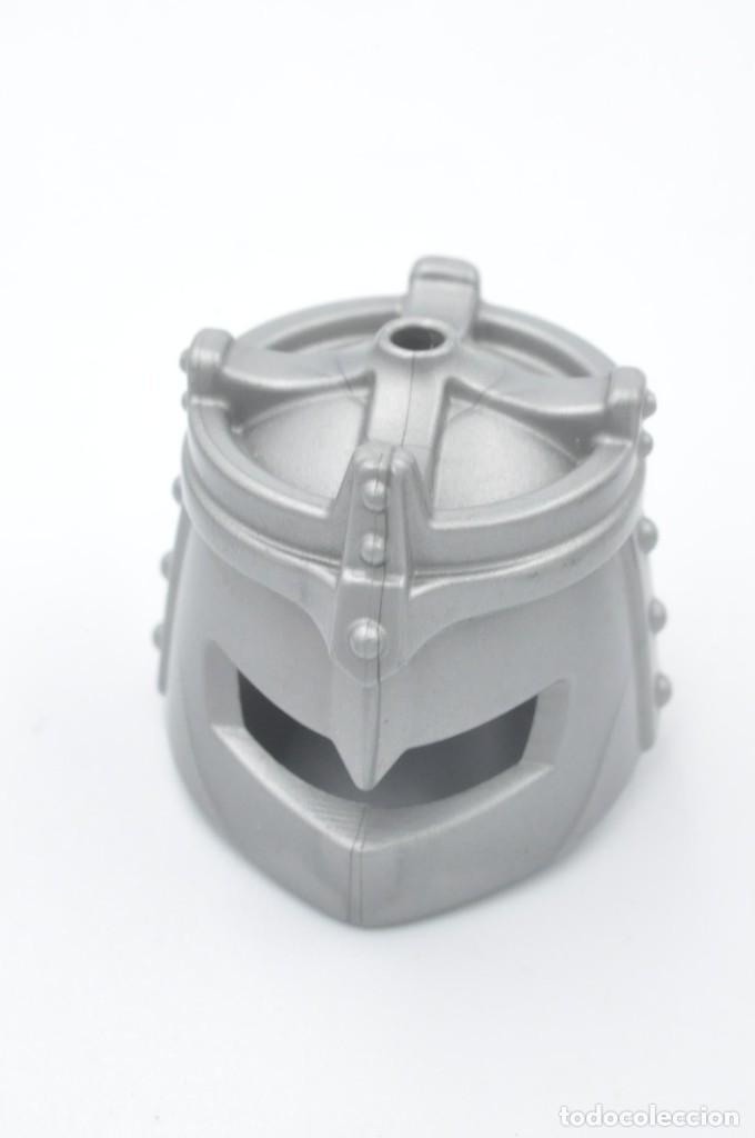 Playmobil: cj1409 PLAYMOBIL - casco yelmo gris orificio 4014,4339,4670,5168,5637,5670,5863,6382,70159,70378