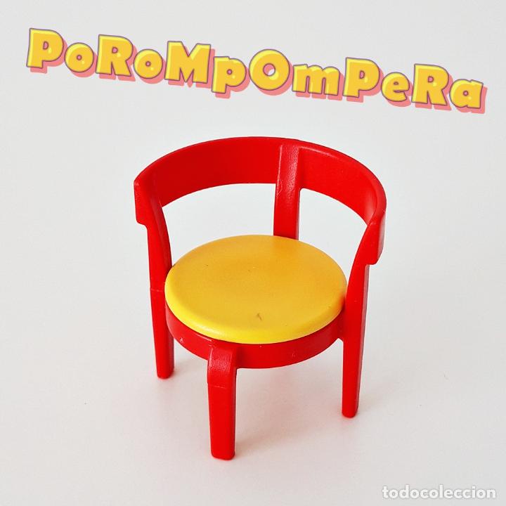 Playmobil: PLAYMOBIL SILLA ROJA CIRCULAR ASIENTO REDONDO AMARILLO 3926 3989 4062 4283 P1