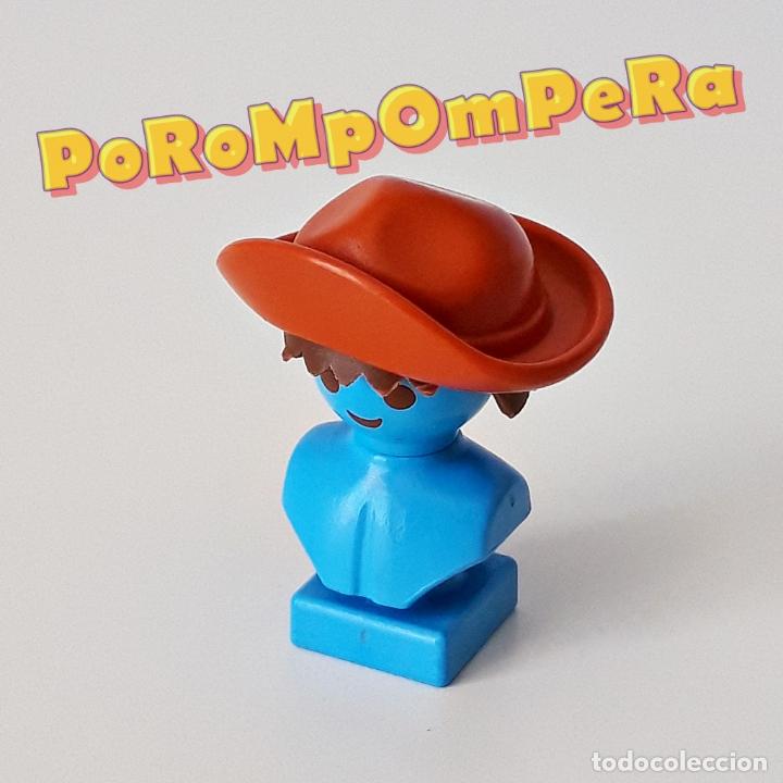 Playmobil: PLAYMOBIL SOMBRERO MARR&Oacute;N-NARANJ OESTE ALA DOBLADA 3803 4533 TRAPERO VAQUERO BANDIDO MINA MINERO GR2