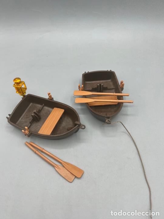 Playmobil: PLAYMOBIL lote mini barcas con remos y farolillo pesca pirata