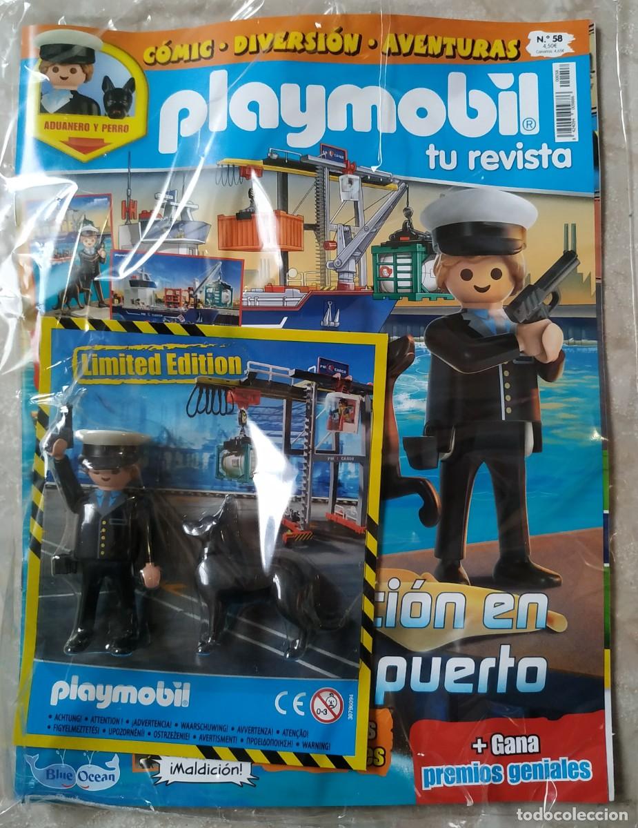 Playmobil: REVISTA PLAYMOBIL N&Uacute;MERO 58 PRECINTADA + PLAYMOBIL ADUANERO Y PERRO