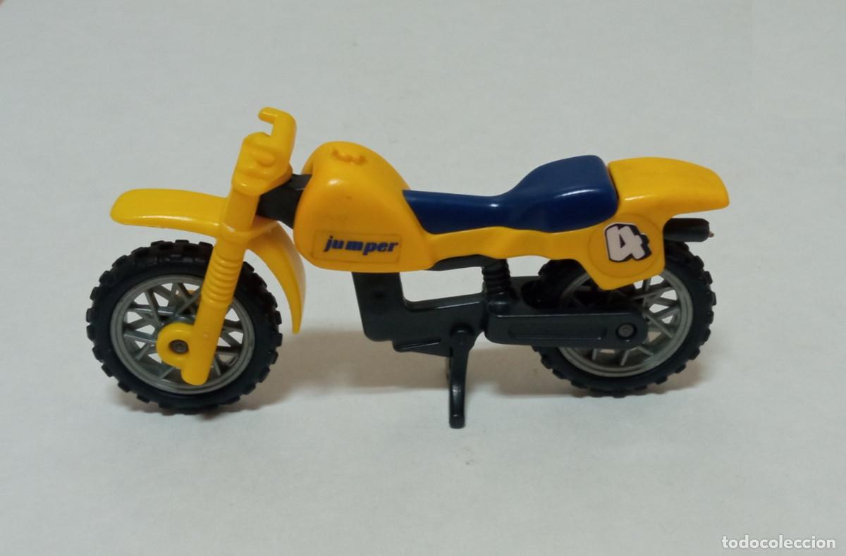 playmobil , moto cross jaune , occasion