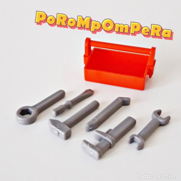 Playmobil: PLAYMOBIL CAJA DE HERRAMIENTAS ROJA OBRERO &Eacute;POCA TALLER MEC&Aacute;NICO OBRA CONSTRUCCI&Oacute;N E9