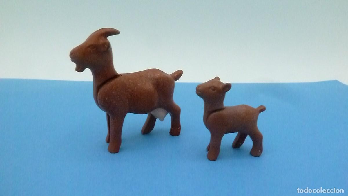 Playmobil: Cabra marr&oacute;n y cria. Playmobil - Foto 1