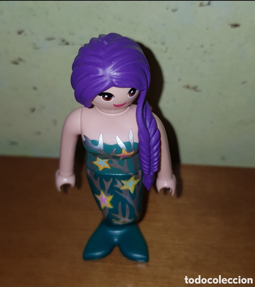 Playmobil: Playmobil chica sirena pelo lila largo trenzado mar figura