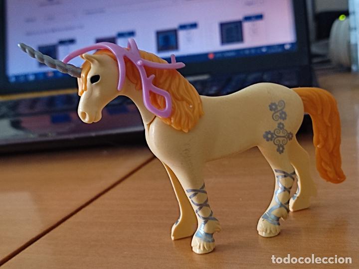 Playmobil: PLAYMOBIL UNICORNIO AMARILLO TATUADO CUERNO SERIE FANTASIA *