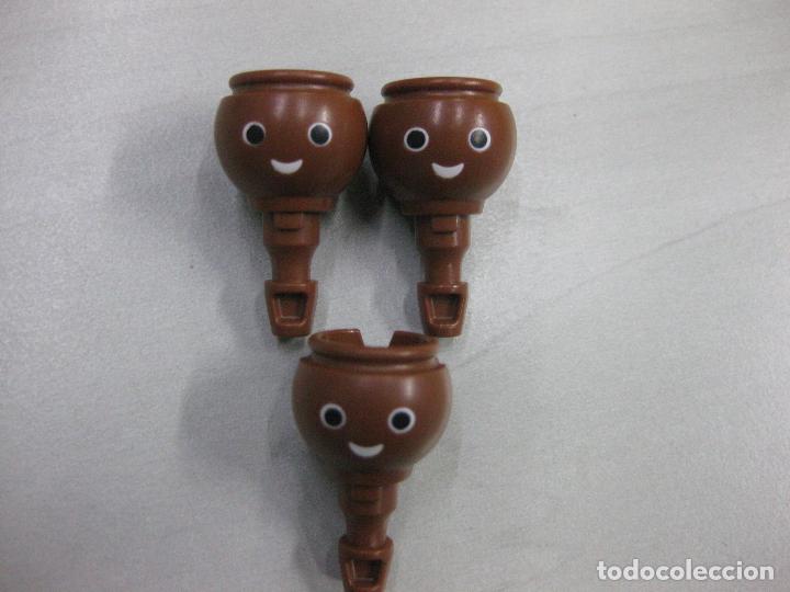 Playmobil: PLAYMOBIL LOTE 3 CABEZA RECAMBIO NEGRITO SONRISA CLASICA