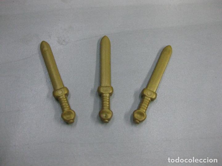 Playmobil: playmobil LOTE 3 ESPADAS ROMANO DORADAS box7