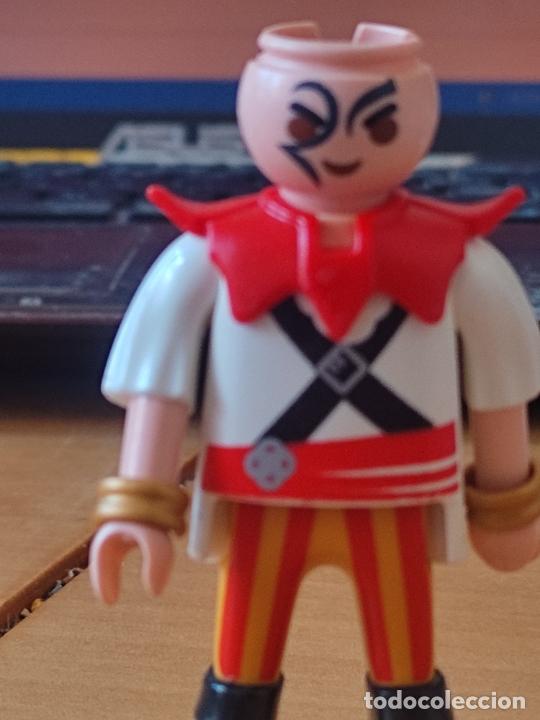 Playmobil: PLAYMOBIL PIRATA BUCANERO MARINO TATUAJE CARA SERIE HISTORIA FANTASIA SIN PELO