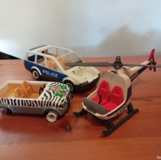 Playmobil: LOTE DESGUACE COCHE Y HELICOPTERO POLICIA - 4X4 ZOO PLAYMOBIL - 2006 - 1997- 2008