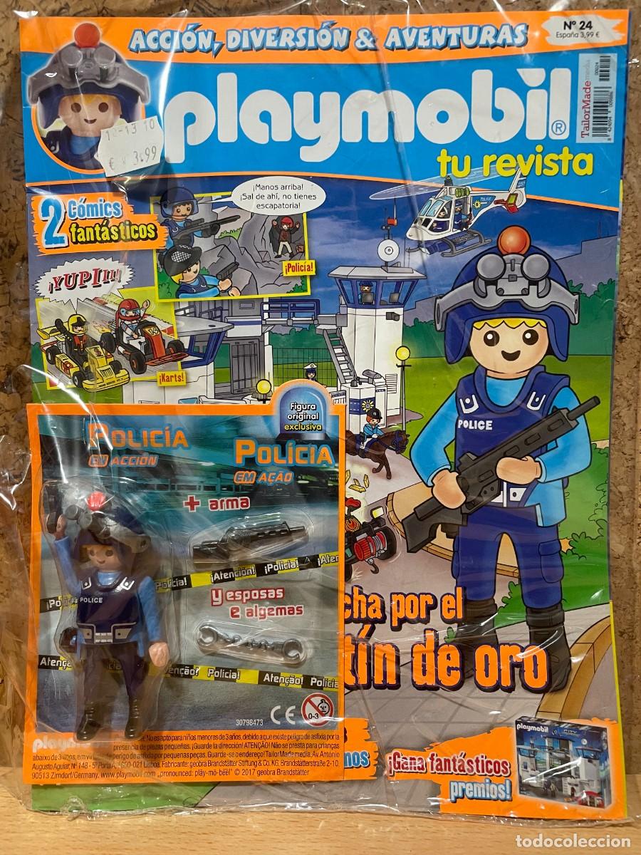 Playmobil: Revista N&ordf;24 Playmobil - Figura Polic&iacute;a en Acci&oacute;n
