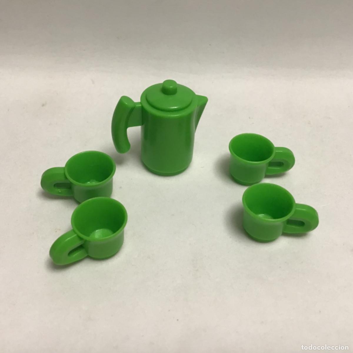 Playmobil: Playmobil Lote cafetera y cuatro tazas color verde.