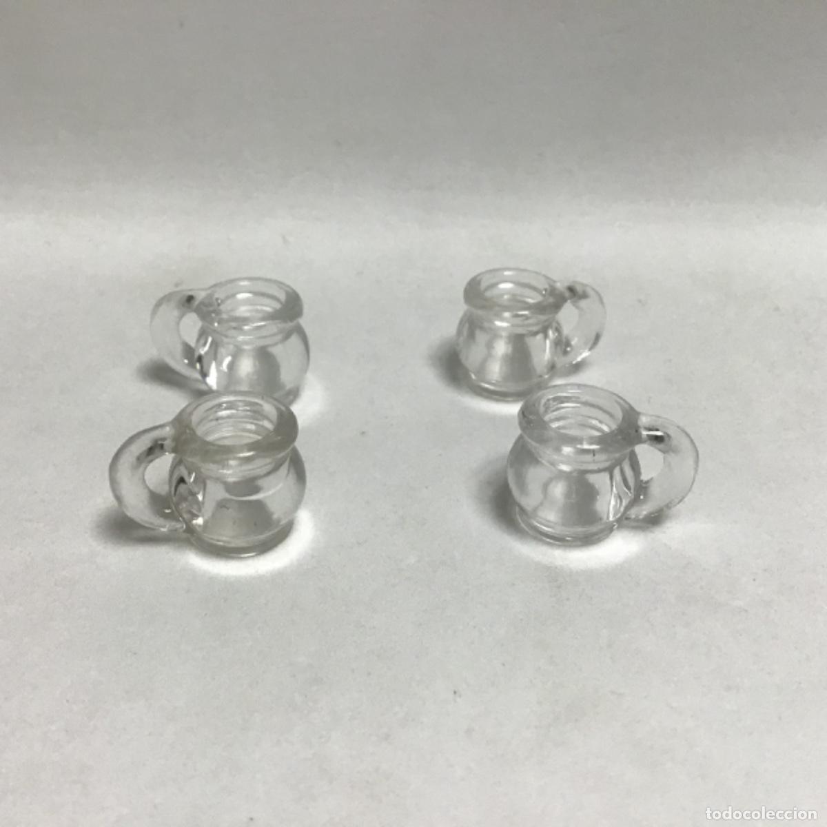 Playmobil: Playmobil Lote cuatro jarras cerveza cristal transparente.