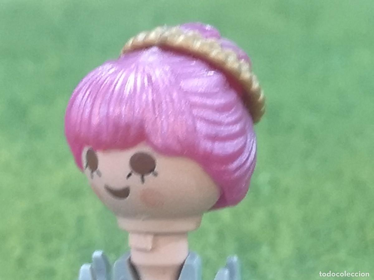 Playmobil: Playmobil cabeza mujer perruca rosa ciudad city tocado pelo LOTE 051