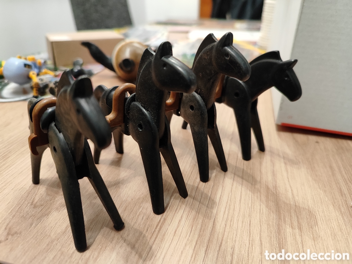Playmobil: Lote caballos negros Playmobil 1974