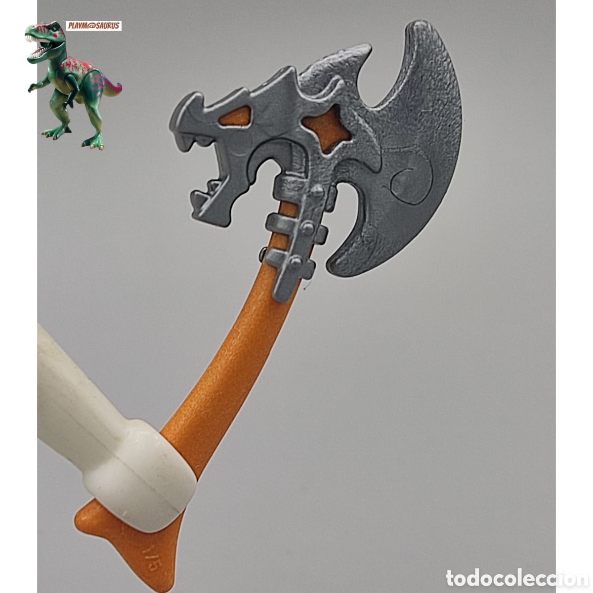 Playmobil: Playmobil hacha amarilla cabeza de dragon arma barbaros vikingos medieval fortaleza castillo batalla