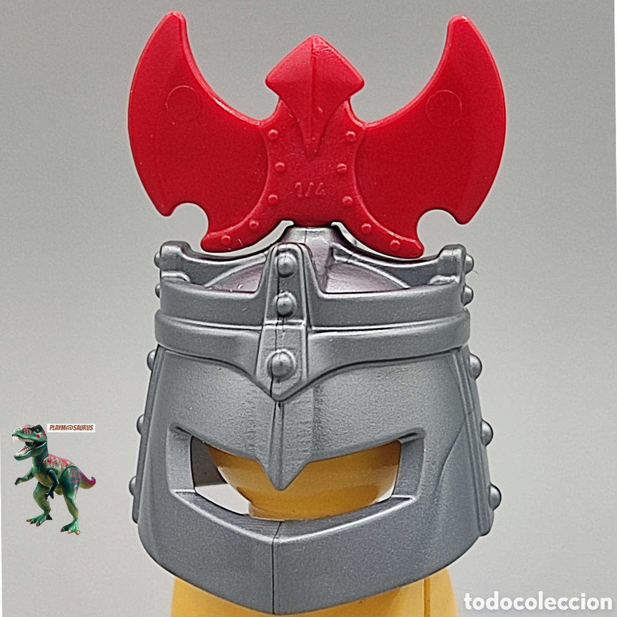 Playmobil: Playmobil casco caballero medieval gris plateado con penacho tocado 4014 4339 4670 5168 5637 5863