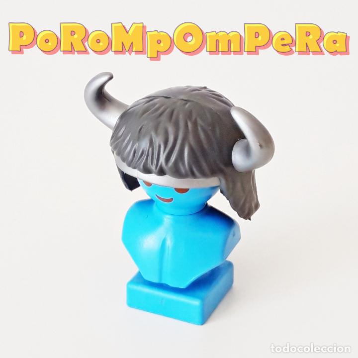 Playmobil: PLAYMOBIL CASCO PIEL GRIS CUERNO PLATEADO 3327 4774 4837 5385 GUERRERO MEDIEVAL VIKINGO B&Aacute;RBARO GR4